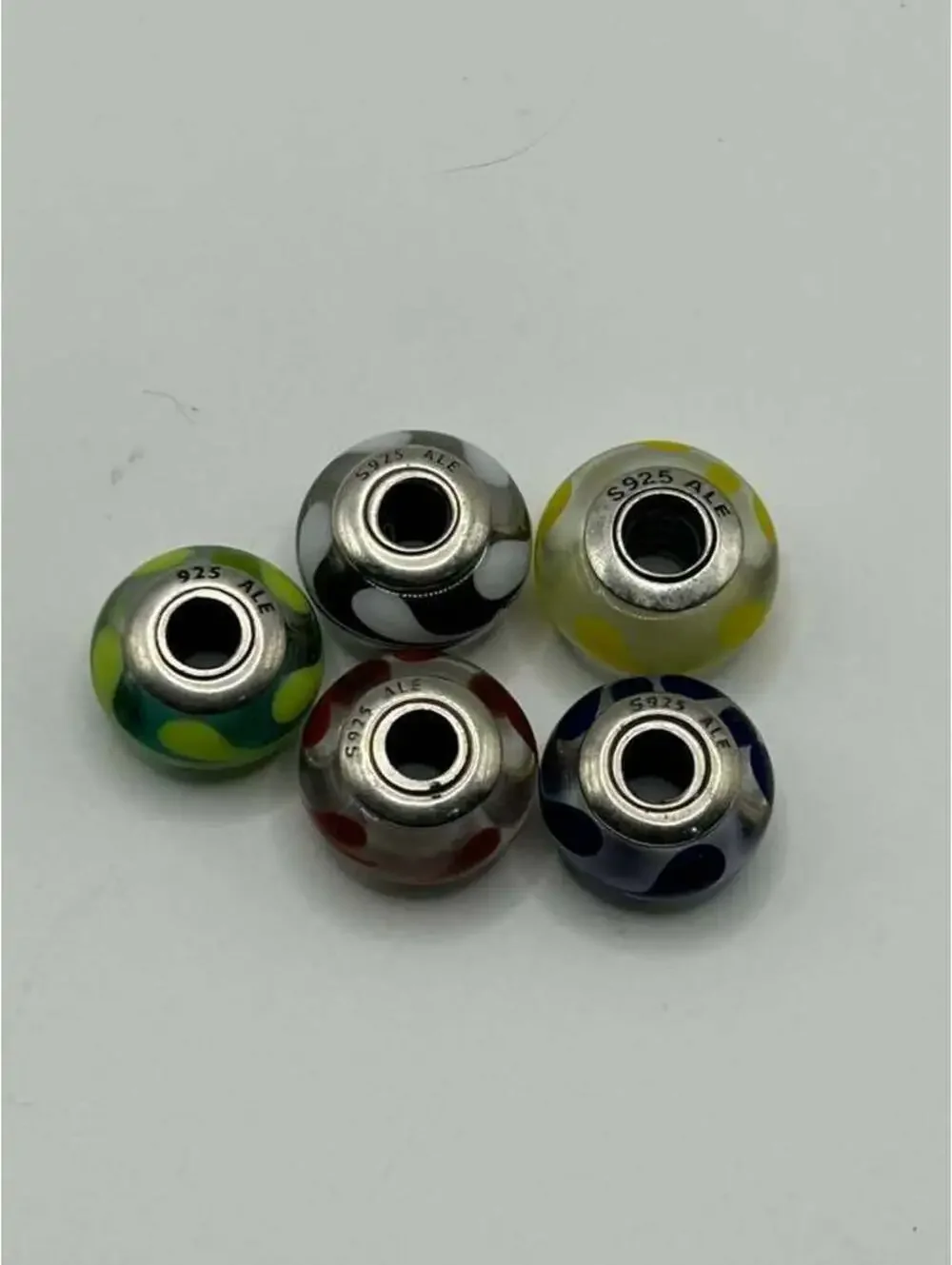 Auth. Pandora Murano Glass Charms Lot 5 S925 Beads